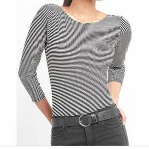 Fun red and white striped Gap Scoop Neck Bodysuit, Size small